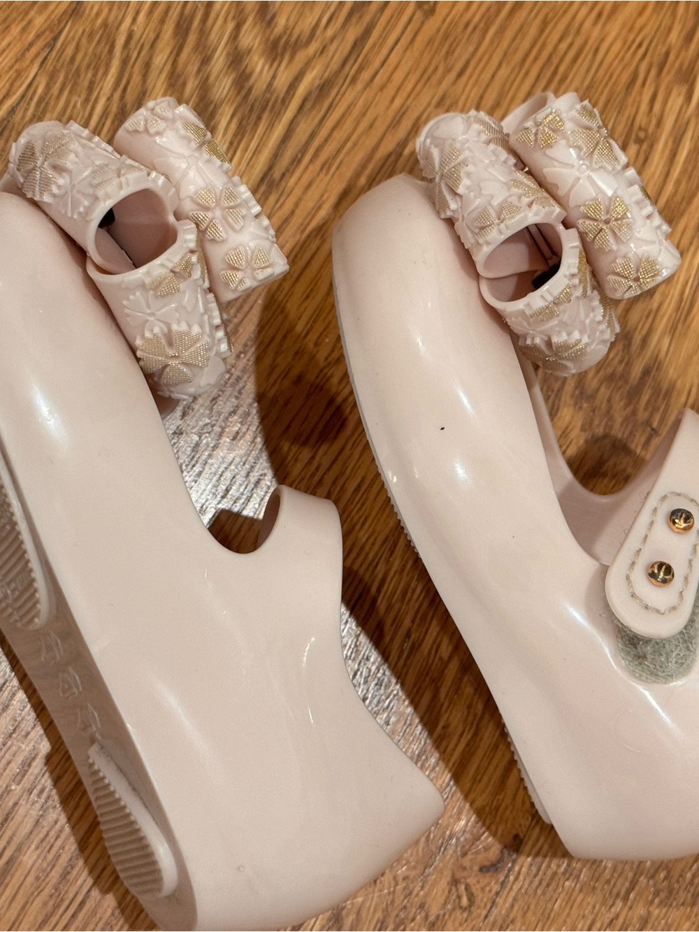 Melissa Kids Blush Pink Jelly Bow Ballet Flats size toddler 6C - Like new! - Picture 11 of 11